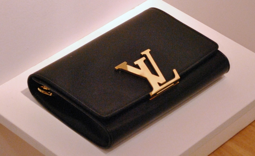 Louis Vuitton Black Leather Clutch WIth Gold Detail 2013 Whisty